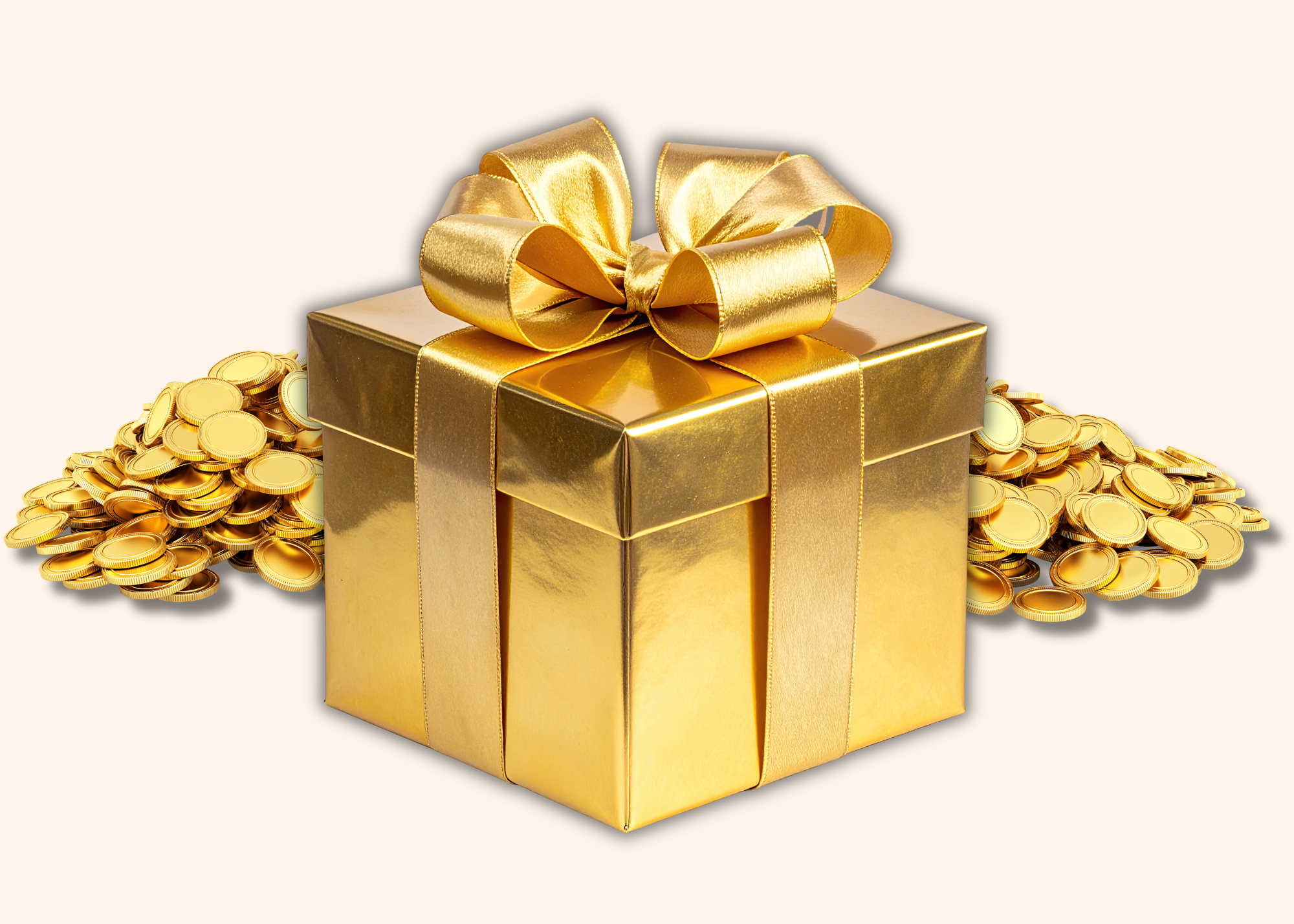 Golden setup box with treasure