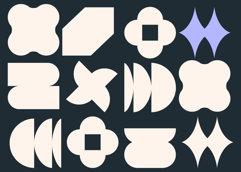 Funky groovy crazy shapes on a dark background