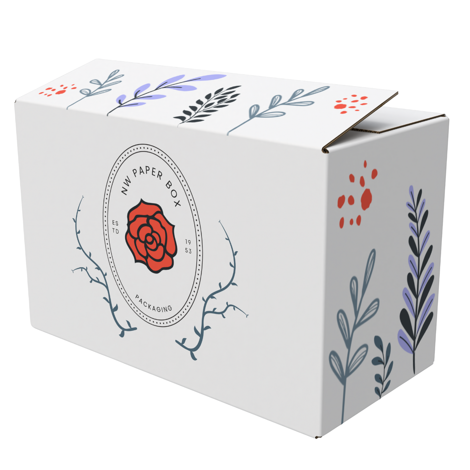Printed corrugated packaging.
